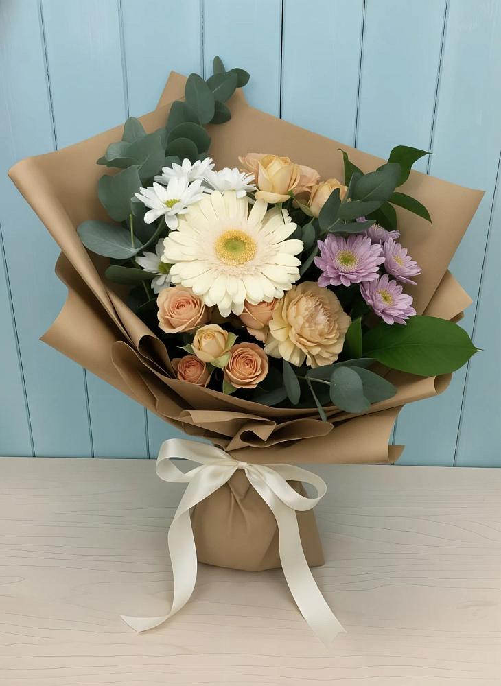 Букет цветов из: Герберы и Хризантемы в Теплоозерске