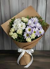 Букет цветов из:  Хризантемы и Розы в Теплоозерске