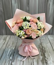 Букет цветов из:  Гвоздики, Розы и Хризантемы в Теплоозерске