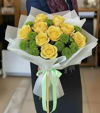 Букет цветов из:  Хризантемы и Розы в Теплоозерске