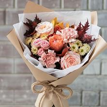 Букет цветов из:  Гвоздики, Хризантемы и Розы в Теплоозерске