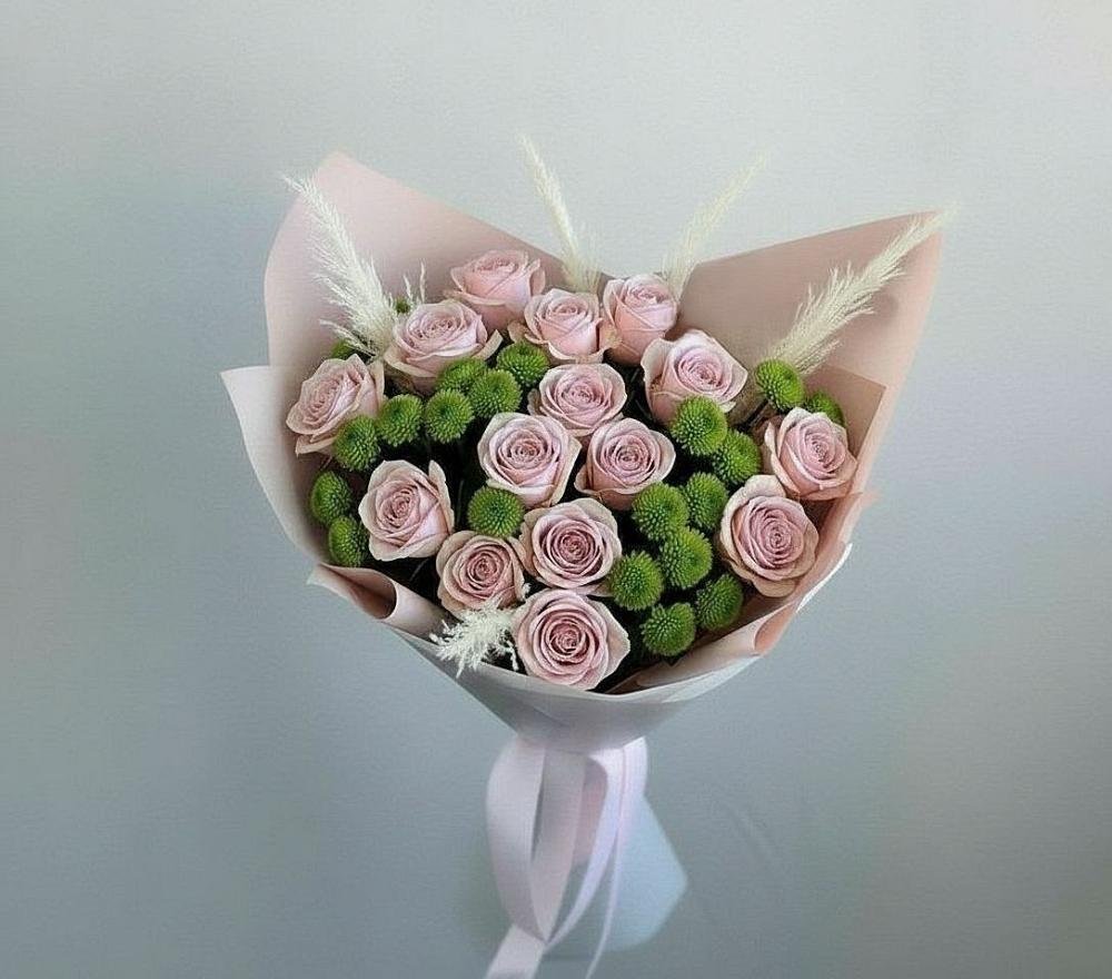 Букет цветов из: Розы и Хризантемы в Теплоозерске