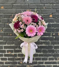 Букет цветов из:  Герберы и Хризантемы в Теплоозерске