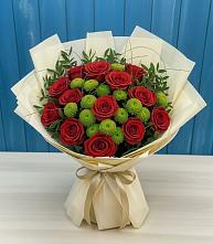 Букет цветов из:  Розы и Хризантемы в Теплоозерске