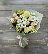 Букет цветов из:  Альстромерии, Розы и Хризантемы в Теплоозерске