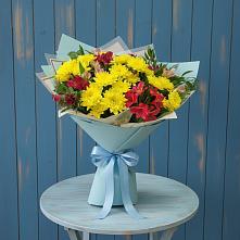 Букет цветов из:  Альстромерии и Хризантемы в Теплоозерске