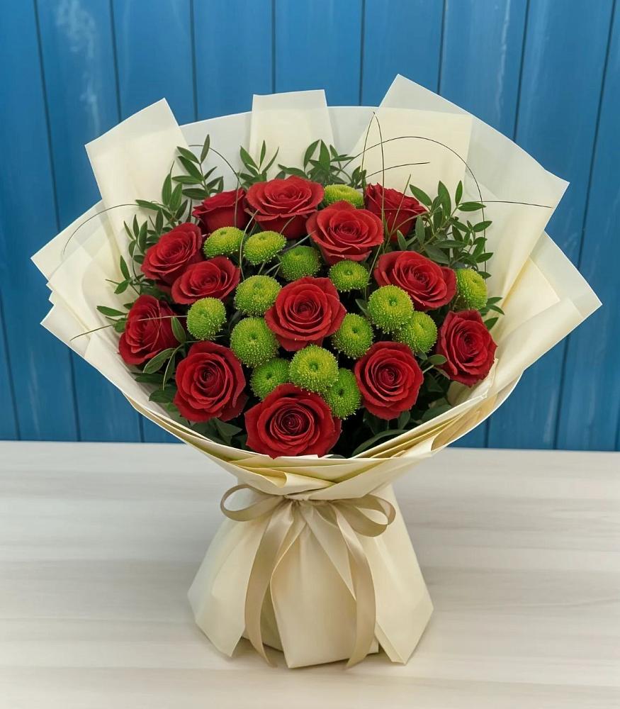 Букет цветов из: Розы и Хризантемы в Теплоозерске